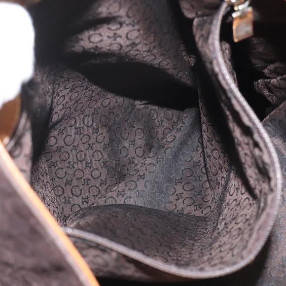 CELINE C Macadam Canvas Shoulder Bag Suede Leather Beige Brown gold Auth hk2165 - Picture 11 of 16